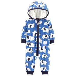 🐘 Elephant Hooded Fleece Jumpsuit Size 6months